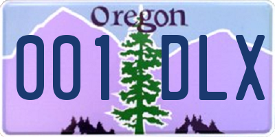 OR license plate 001DLX