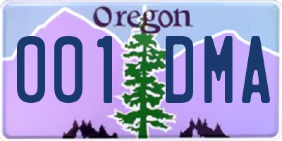 OR license plate 001DMA