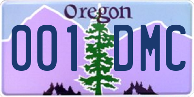 OR license plate 001DMC