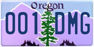 OR license plate 001DMG