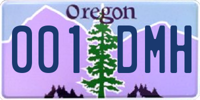 OR license plate 001DMH