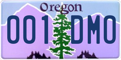 OR license plate 001DMO