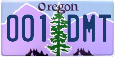 OR license plate 001DMT