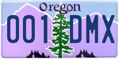 OR license plate 001DMX