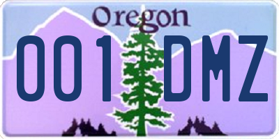 OR license plate 001DMZ