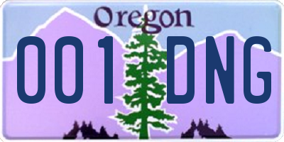 OR license plate 001DNG