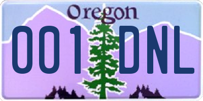 OR license plate 001DNL