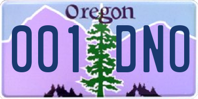 OR license plate 001DNO