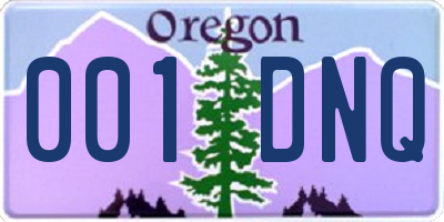 OR license plate 001DNQ