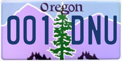 OR license plate 001DNU