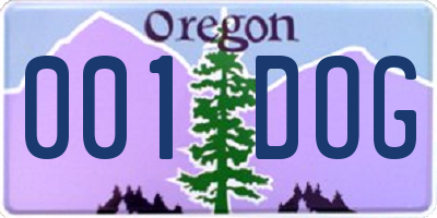 OR license plate 001DOG