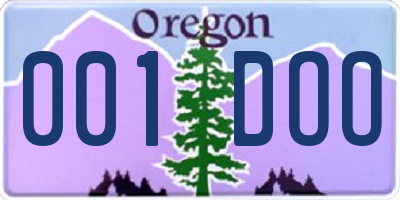 OR license plate 001DOO