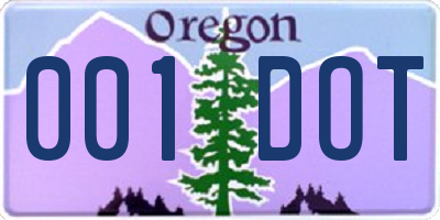 OR license plate 001DOT