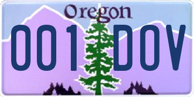 OR license plate 001DOV