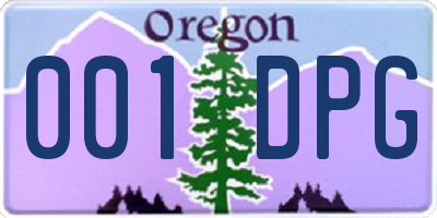 OR license plate 001DPG