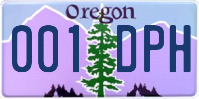 OR license plate 001DPH