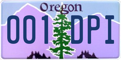 OR license plate 001DPI