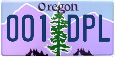 OR license plate 001DPL