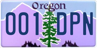 OR license plate 001DPN