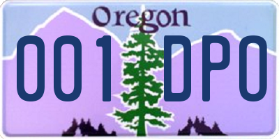 OR license plate 001DPO