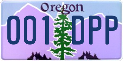 OR license plate 001DPP