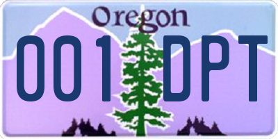 OR license plate 001DPT