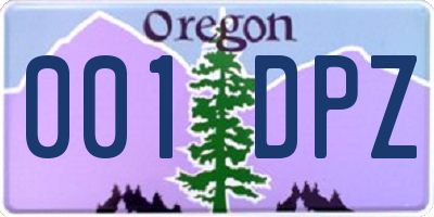 OR license plate 001DPZ