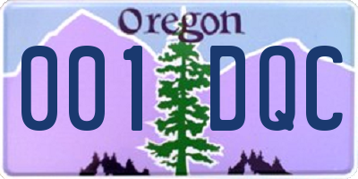 OR license plate 001DQC