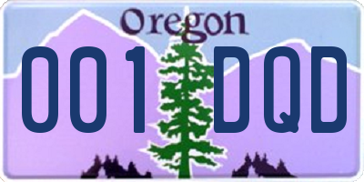 OR license plate 001DQD