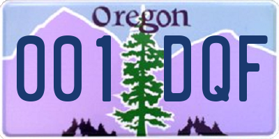 OR license plate 001DQF