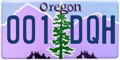 OR license plate 001DQH