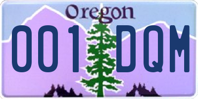 OR license plate 001DQM