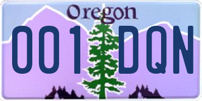 OR license plate 001DQN