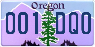 OR license plate 001DQO