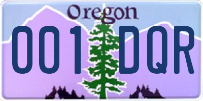 OR license plate 001DQR