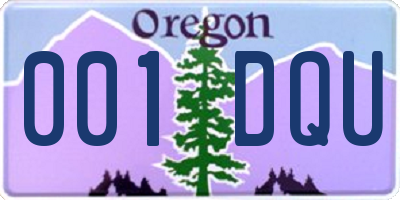 OR license plate 001DQU