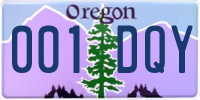 OR license plate 001DQY