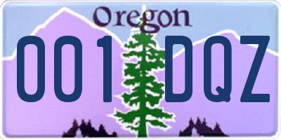 OR license plate 001DQZ