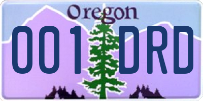 OR license plate 001DRD