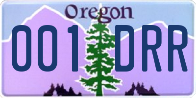 OR license plate 001DRR