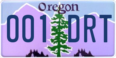 OR license plate 001DRT