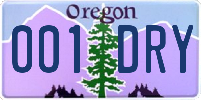 OR license plate 001DRY