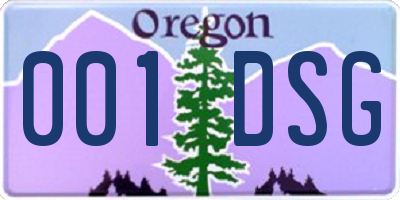 OR license plate 001DSG