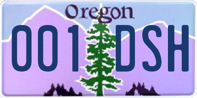 OR license plate 001DSH