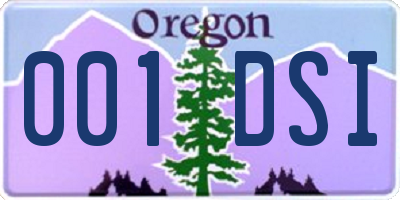 OR license plate 001DSI