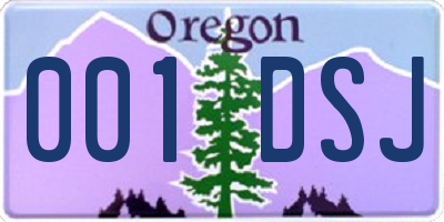 OR license plate 001DSJ