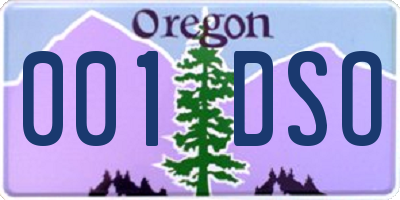 OR license plate 001DSO