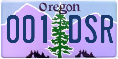 OR license plate 001DSR