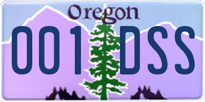 OR license plate 001DSS