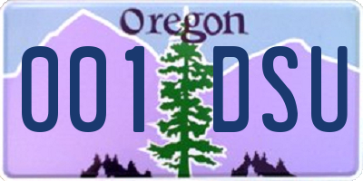 OR license plate 001DSU